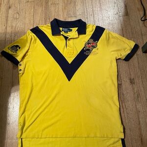 Ralph Lauren Yellow and Navy Polo Shirt